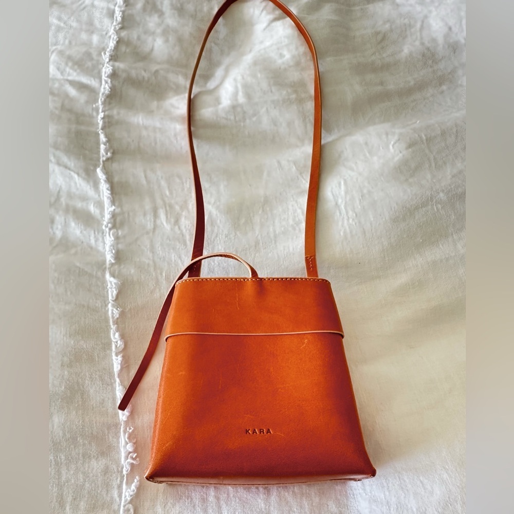 KARA NANO BROWN LEATHER CROSSBODY MINI BAG